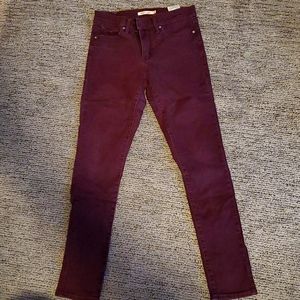 Levi's Maroon Skinny Jeans